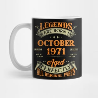 52nd Birthday Gift Legends Born In October 1971 52 Years Old Mug